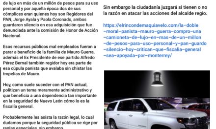 “DICE MI MAMÁ QUE SIEMPRE SI, ME VOY CON TODO Y CAMIONETA GRACIAS A USTEDES”, ASÍ LO HA DEJADO VER MAURO GUERRA A LOS PANISTAS