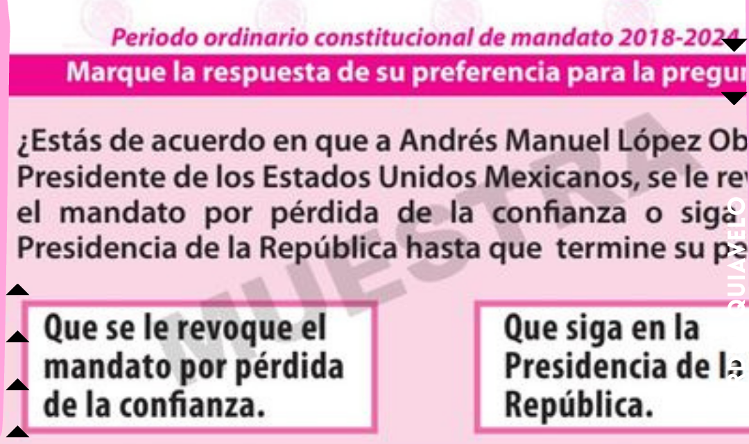 PRESENTA INE BOLETA PARÁ REVOCACIÓN DE MANDATO DE LÓPEZ OBRADOR