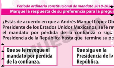 PRESENTA INE BOLETA PARÁ REVOCACIÓN DE MANDATO DE LÓPEZ OBRADOR