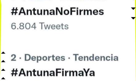 TRISTE DÍA PARA ANTUNA, PERO SÓLO TIENE DE DOS REÍR O LLORAR; TRENDING TOPIC POR INTERCAMBIO