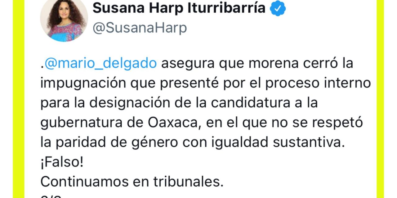 SENADORA SUSANA HARP PÚBLICA QUE ESTÁ EN DESACUERDO ANTE CANDIDATURA DE SALOMÓN JARA 