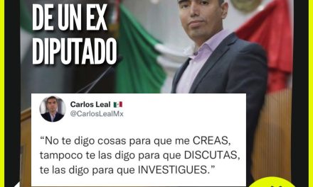 MUY CÍNICO EL EX LEGISLADOR, CARLOS LEAL QUÉ NO QUIERE QUE LO CRITIQUEN, PERO NO QUIERE DECIR SUS TRANSAS EN EL CONGRESO