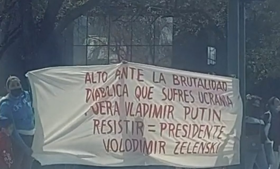 PROTESTAN EN MONTERREY POR LA GUERRA ENTRE RUSIA Y UCRANIA