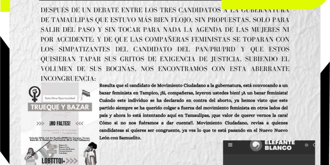 EXHIBEN FEMINISTAS FALTA DE PROPUESTAS A FAVOR DE LAS MUJERES EN TAMAULIPAS