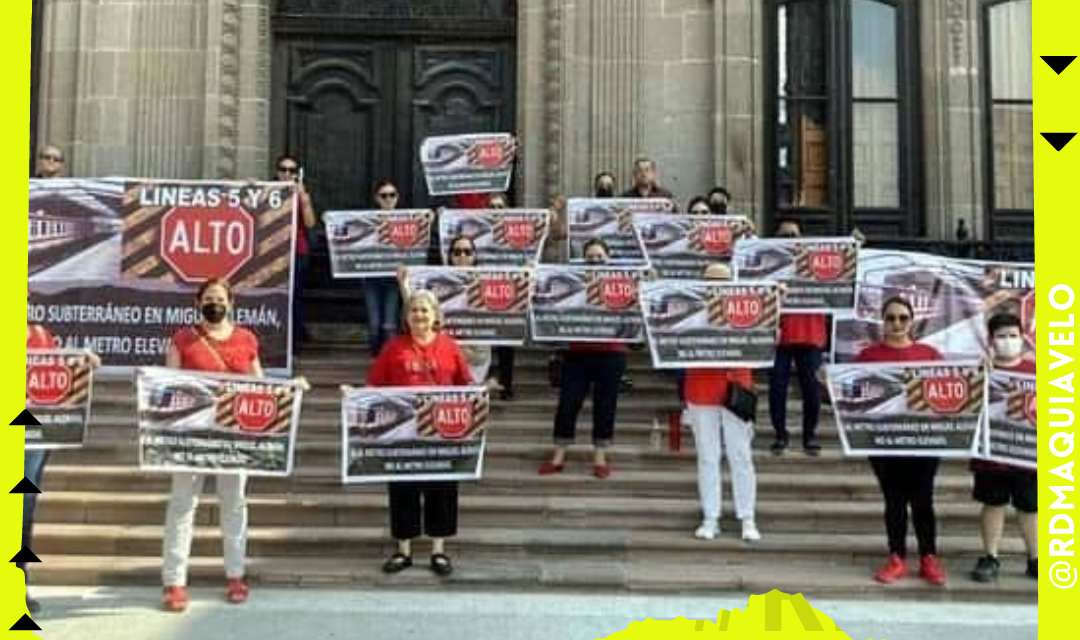 PROTESTAN VECINOS DE GUADALUPE, EXIGEN QUE LA LINEA SEIS DEL METRO SEA SUBTERRANEA