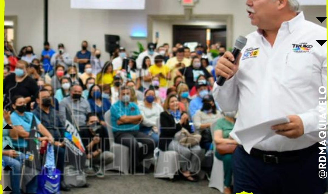 CÉSAR VERÁSTEGUI, CANDIDATO A LA GUBERNATURA DE TAMAULIPAS, PRESENTA PROPUESTAS ACOMPAÑADO DE MAESTROS