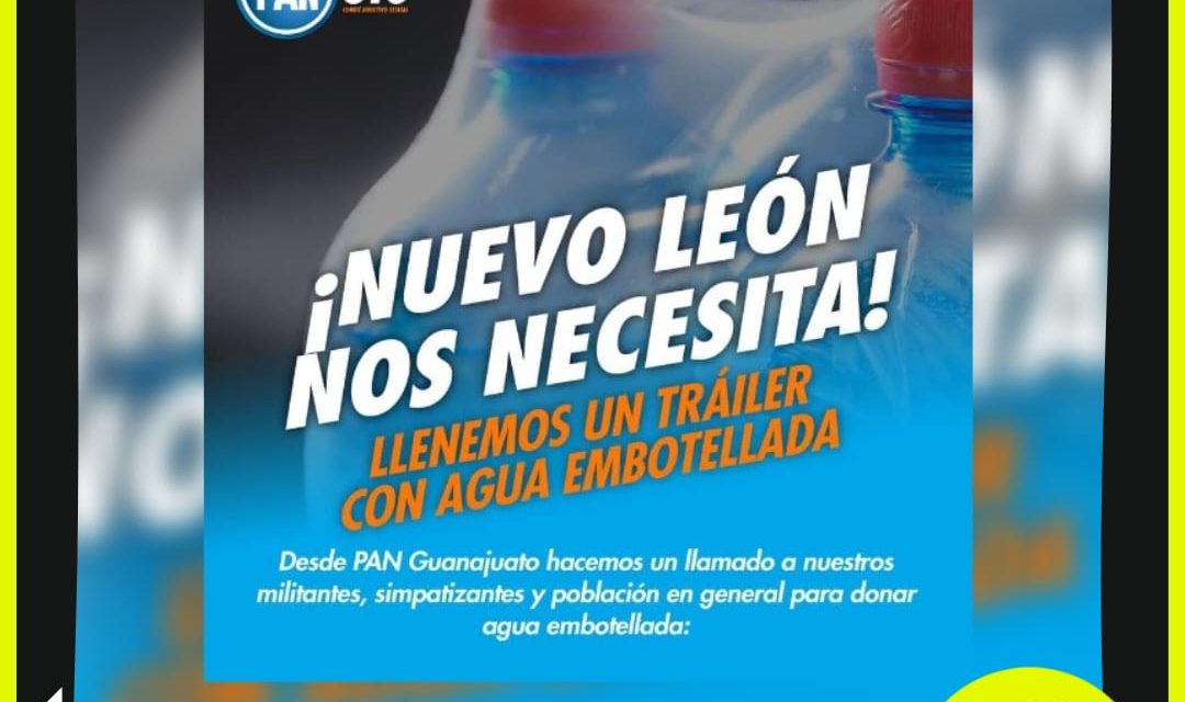 SE PONEN LA DEL PUEBLA, JORGE ESPADAS ORGANIZA MACRO ENTREGA DE AGUA EMBOTELLADA PARA NUEVO LEÓN