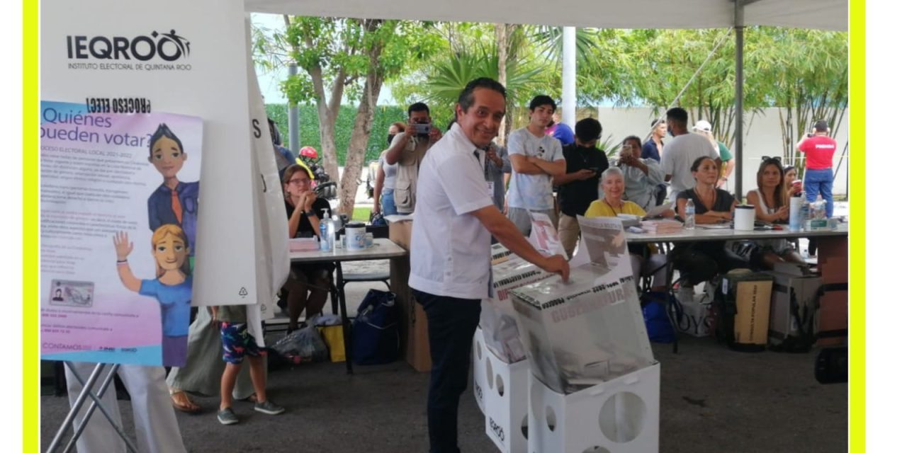 GOBERNADOR DE QUINTANA ROO ACUDE A EMITIR SU VOTO