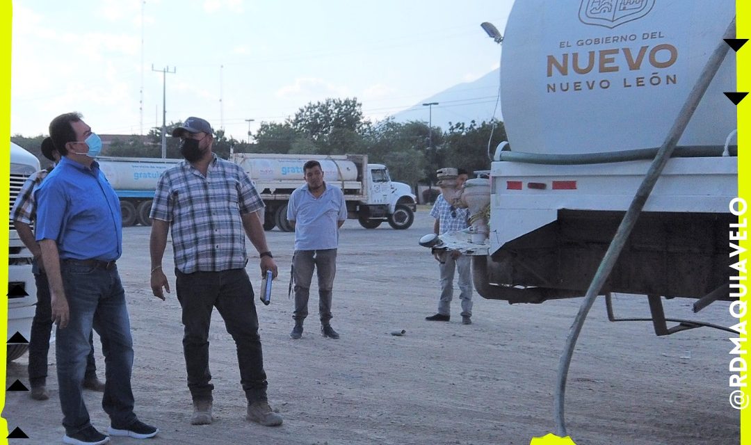 EN GARCÍA, CARLOS GUEVARA SE ARMA CON LOGÍSTICA PARA ABASTECER DE AGUA A LOS CIUDADANOS