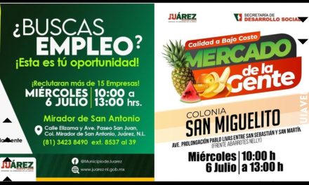 PACO TREVIÑO LLEVA FERIA DEL EMPLEO Y “MERCADO” A CIUDADANOS DE JUÁREZ