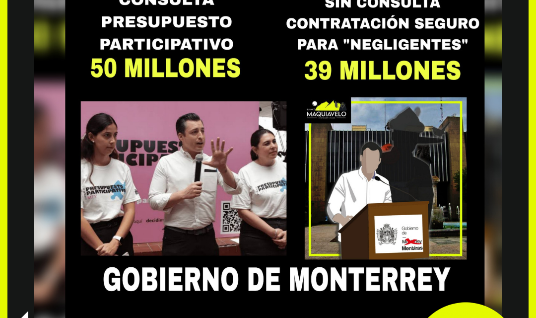 LAS INCONGRUENCIAS Y CORRUPTELAS DE COLOSIO: PONE A CONSULTA GASTAR 50 MILLONES EN PRESUPUESTO PARTICIPATIVO, PERO CONTRATA POR 39 MILLONES Y SIN CONSULTAR UN SEGURO PARA ÉL Y SUS FUNCIONARIOS ¿Y LA OPOSICIÓN?