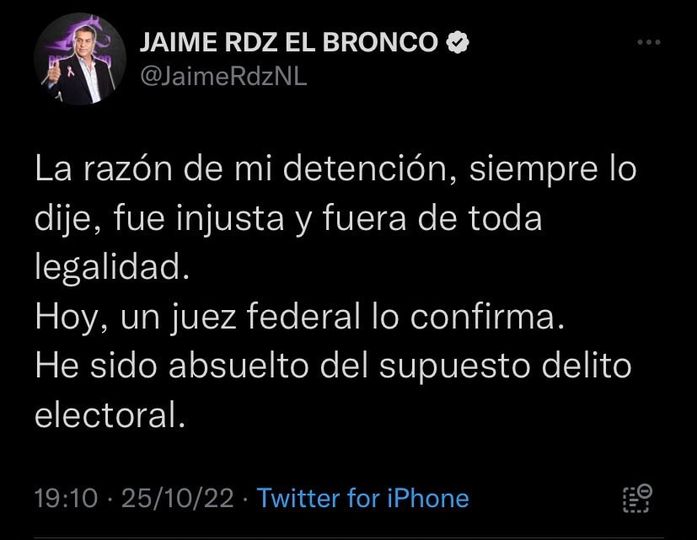 🚨ÚLTIMA HORA🚨 Jaime Rodriguez Calderon ESTÁ ABSUELTO DEL DELITO ELECTORAL QUE LO ACUSABAN Y POR EL QUE ESTUVO EN PRISIÓN.