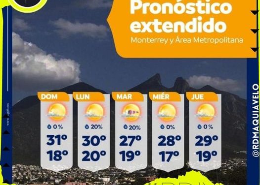 AARANCAMOS LA SEMANA CON UN AMBIENTE AGRADABLE PARA EL ESTADO DE NUEVO LEÓN