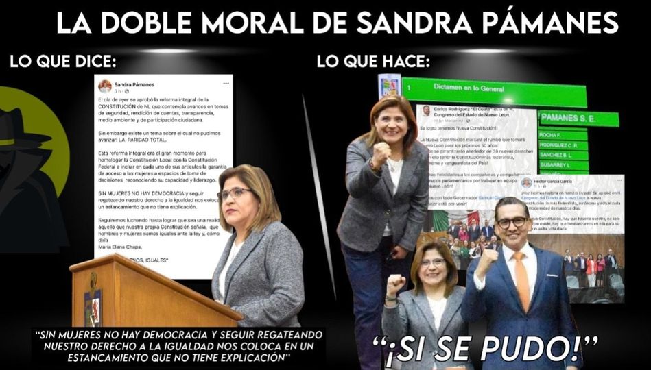 Sandra Pámanes Y SU DOBLE DISCURSO: MUESTRA SUPUESTO “ENOJO” POR LA NO #PARIDAD, PERO VOTÓ A FAVOR DE QUITARLES DERECHOS A LAS MUJERES Y DESPUÉS CON PUÑO CERRADO Y TODO, FESTEJA  POR: YARESSI ORTEGA