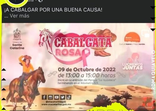 JESÚS NAVA CONVOCA A LA CIUDADANÍA A REALIZAR LA “CABALGATA ROSA” EN SANTA CATARINA