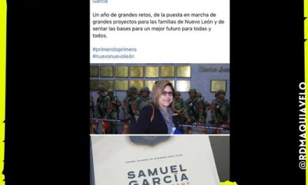 En informe de Samuel García esperamos que la Diputada Sandra Pámanes haya llevado su falso reclamo de la paridad al Gober.