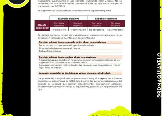 FINALMENTE EL GOBIERNO FEDERAL DA BANDERAZO A QUITARSE MASCARILLAS EN ESPACIOS CERRADOS