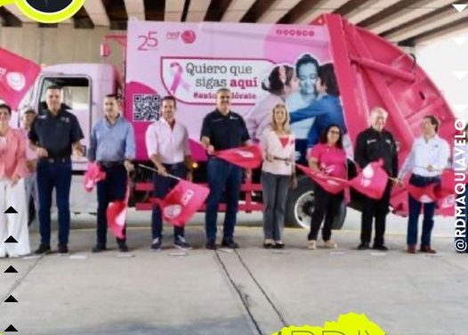 CAMIONES EN APODACA SE VISTEN DE ROSA POR EL MES DE CONCIENTIZACIÓN Y SENSIBILIZACIÓN CONTRA EL CÁNCER DE MAMA