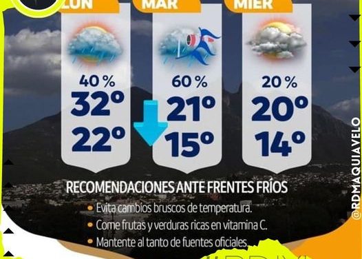 FRENTE FRÍO SE HARÁ PRESENTE EN NUEVO LEÓN