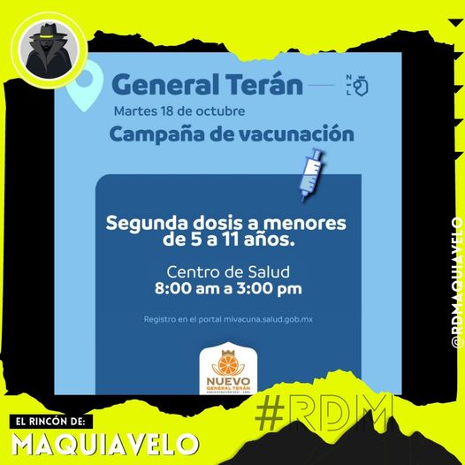 ATENCIÓN QUE MAÑANA ARRANCA LA JORNADA DE VACUNACIÓN PARA MENORES EN GENERAL TERÁN