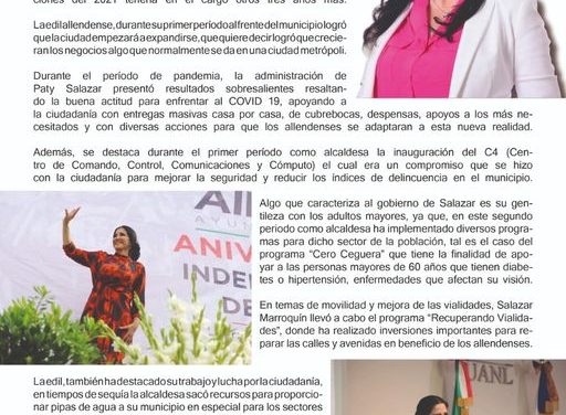 Este es el segundo periodo de Patricia Salazar al frente de la administración del municipio de #Allende