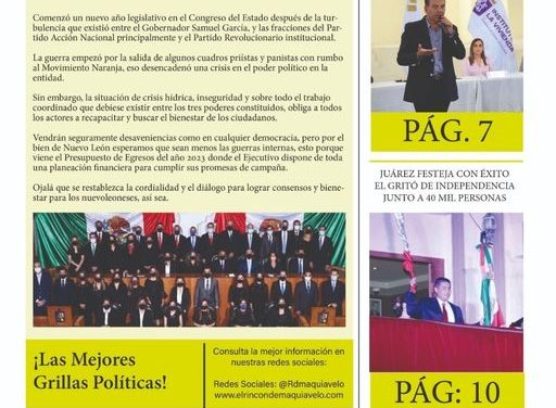 ¿Borrón y cuenta nueva entre Samuel García  y los diputados locales en el nuevo inicio del Año Legislativo en el H. Congreso del Estado de Nuevo Leon?