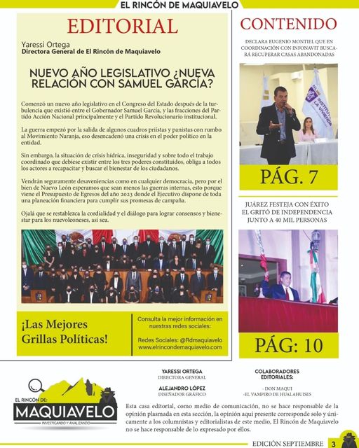 ¿Borrón y cuenta nueva entre Samuel García  y los diputados locales en el nuevo inicio del Año Legislativo en el H. Congreso del Estado de Nuevo Leon?