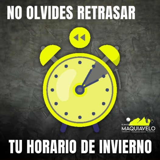 Amig@ Maquilector este domingo no olvides retrasar el horario!