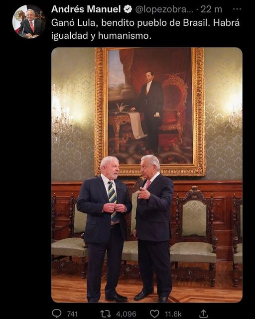 Andrés Manuel López Obrador FELICITA Lula da Silva