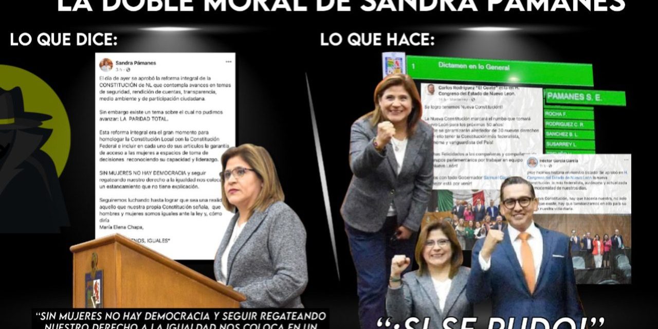 SANDRA PÁMANES Y SU DOBLE DISCURSO: MUESTRA SUPUESTO “ENOJO” POR LA NO PARIDAD, PERO VOTÓ A FAVOR DE QUITARLES DERECHOS A LAS MUJERES Y DESPUÉS CON PUÑO CERRADO Y TODO, FESTEJA