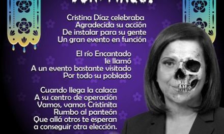 Amig@ Maquilector, como ya es tradición aquí te dejamos las calaveritas políticas para conmemorar este 2 de Noviembre el Día de Muertos. Vaya que hay mucho que contar de cada funcionario, sin embargo, aquí te dejamos lo más relevante que les dijo “la calaca”. .- Cristina Díaz, Alcaldesa de Guadalupe.