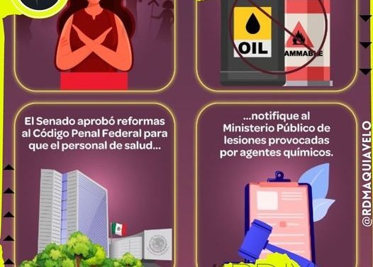 APRUEBA SENADO CÁRCEL PARA QUIEN AGREDA A MUJERES CON ÁCIDO