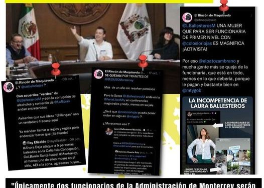 DESARROLLO URBANO ES UN CAOS Y Luis Donaldo Colosio Riojas “PREMIA” A Laura Ballesteros Mancilla TITULAR DEL ÁREA LLEVÁNDOSELA DE VIAJE A EGIPTO ¡SUERTUDOTA!  POR: DON MAQUI