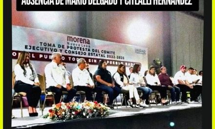 DESAIRA Mario Delgado Carrillo Y Citlalli Hernández Mora TOMA DE PROTESTA DE MORENA NUEVO LEÓN QUE LIDERA ABEL GUERRA, ¡HAY TIRO CARLITOS!  POR: DON MAQUI