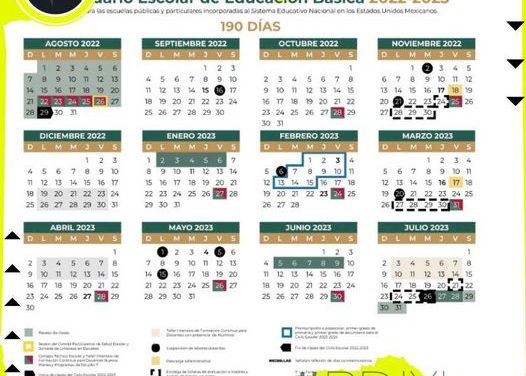 SEP PRESENTA CALENDARIO ESCOLAR PARA EL 2023