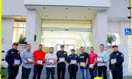 RECONOCE CRISTINA DÍAZ A POLICÍAS HÉROES DE DOS MENORES EN GUADALUPE