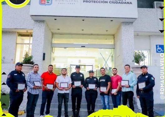 RECONOCE CRISTINA DÍAZ A POLICÍAS HÉROES DE DOS MENORES EN GUADALUPE