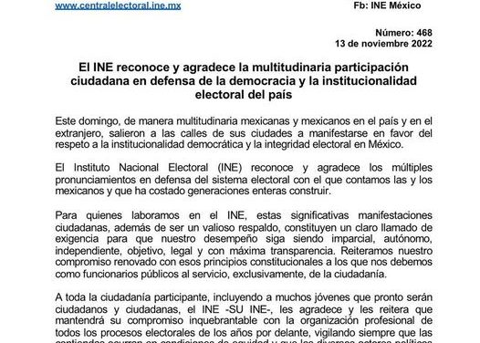 Agradece @lorenzocordovav apoyo de la gente hoy  Deben de estar contentos todos los que acudieron hoy y los integrantes del @inemexico  más  Un día de éxito para los organizadores y quienes creyeron en este ejercicio  Veremso mañana que opina el Presi @lopezobrador