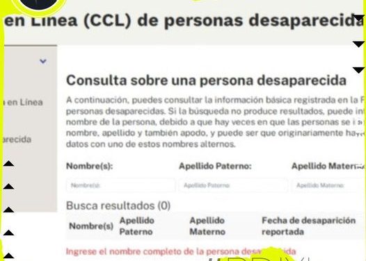 IMPLEMENTA LA FISCALÍA PÁGINA PARA REPORTAR Y CONSULTAR DESAPARECIDOS