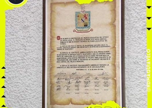 ENCUENTRAN CÁPSULA DEL TIEMPO EN EM CONGRESO DE NUEVO LEÓN