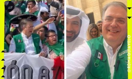 “PESCAN” A MARCELO EBRARD FESTEJANDO EN QATAR