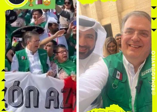“PESCAN” A MARCELO EBRARD FESTEJANDO EN QATAR
