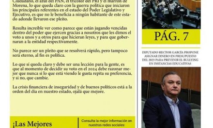 Mediante una iniciativa de ley el coordinador de la bancada del PRI, Heriberto Treviño busca que las escuelas públicas también cuenten con un servicio de gastos médicos como ocurre en las instituciones privadas, para con ello mejorar la atención de los menores en caso de accidente.  Mientras que Patricio Lozano, busca nuevas estrategias para que su municipio crezca de manera ordenada y así no batallar con problemas futuros.