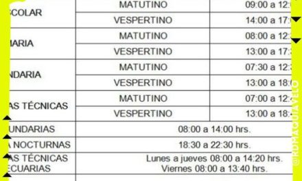 A PARTIR DEL MARTES SE IMPLEMENTARÁ EL HORARIO DE INVIERNO EN KINDER, PRIMARIA Y SECUNDARIA