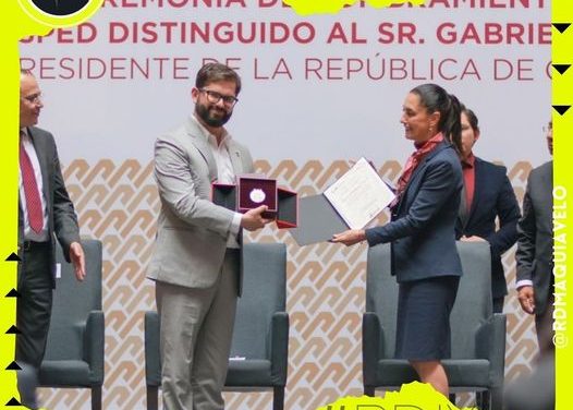RECIBE PRESIDENTE  DE CHILE GABRIEL BORIC LLAVES DE LA CDMX