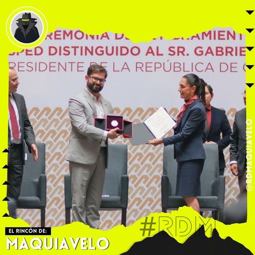 RECIBE PRESIDENTE  DE CHILE GABRIEL BORIC LLAVES DE LA CDMX