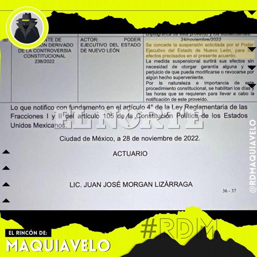 Vía: El Norte LA SUPREMA CORTE DE JUSTICIA DE LA NACIÓN SUSPENDE DESIGNACIÓN DE FISCAL GENERAL