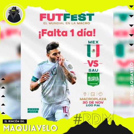 PODRÁN DISFRUTAR REGIOS DEL ARABIA SAUDI VS MÉXICO EN MACROPLAZA