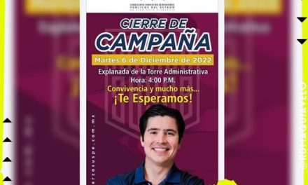 CONVOCA RICARDO CAVAZOS A SU CIERRE DE CAMPAÑA EN SU CAMINO A SER DIRIGENTE DEL SUSPE LA CITA SERÁ EN TORRE ADMINISTRATIVA A LAS 4:00 PM