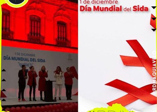 PALACIO DE GOBIERNO ILUMINA SUS INSTALACIONES DE ROJO POR EL DÍA MUNDIAL DEL SIDA